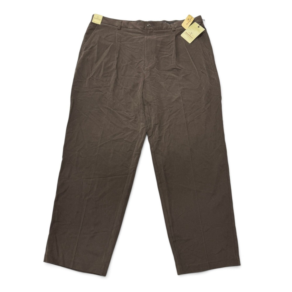 Tommy Bahama Wilshire Pant Mens 40 x 30 100% Silk Pleated Brown Trousers NWT